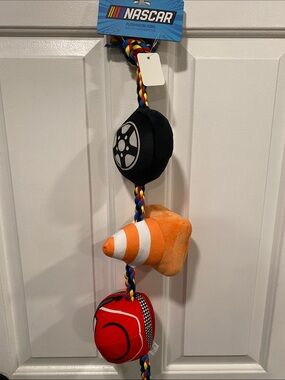 Nascar Plush Racing Rope Toy in Red, Orange, Black